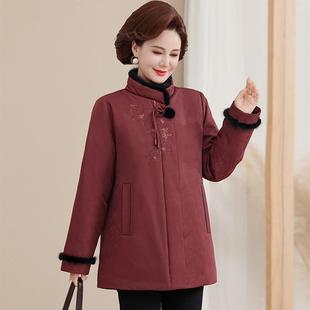 国风新花洋气羽绒服中8826老绣年奶奶白年鸭绒外套 妈妈装 冬季 款