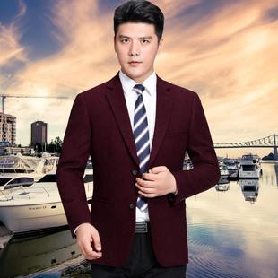 纯色毛单西厚款 SP外套年爸爸装 休闲羊中士青男西服3609 秋冬时尚