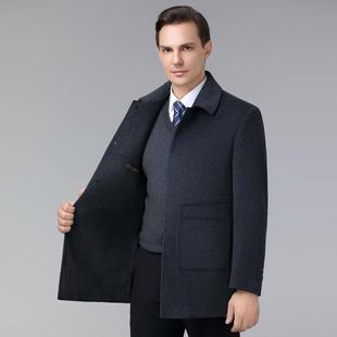 冬双面羊毛大男羊绒外衣套年大码 NN装 翻领羽绒 中爸爸秋5028 男士