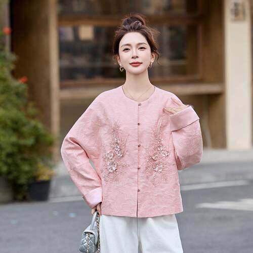 春季MX892-0新款女装新中花式风圆洋气绣国时尚休闲领百搭外套