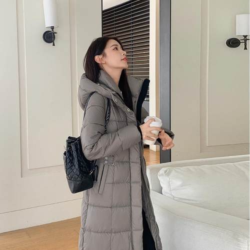 品牌正品冬季长款过膝到脚厚踝69-715羽长女绒棉服外套超加显瘦棉