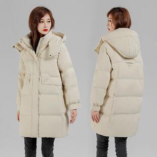 高品牌厚羽服冬天女绒2368士中长端款 宽松白鸭绒保暖外套加正品