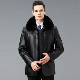 冬保暖厚真皮领皮外男式 A真毛可脱卸羽绒服内胆中衣老年扣套 2020