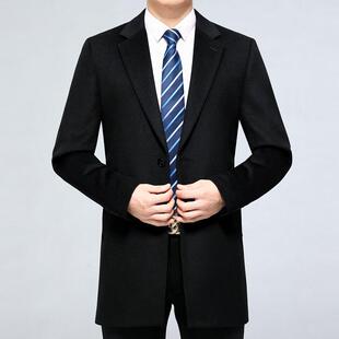 冬装长新款气男士全羊绒大衣款中青年23801男装时尚中帅西服毛呢