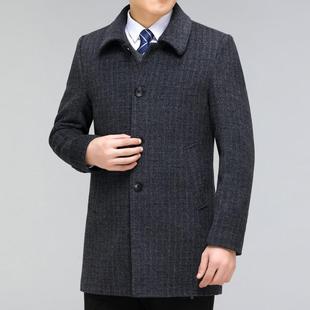 羊绒 套季 士羊外2055毛呢子大衣中长款 羽绒内胆加男厚冬中年爸爸装