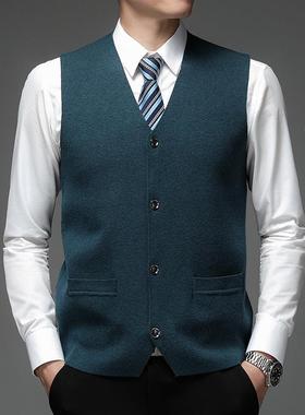 秋冬季款男新士背羊20K32-TB衫领开衫毛加心厚纯色高档马甲