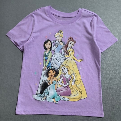 外贸童装3-12岁新款超美洋气可爱女童短袖衫爱莎芭比卡通短袖T恤