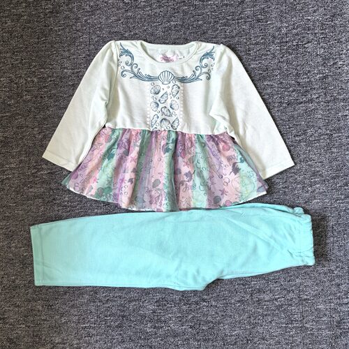 外贸童装公主睡衣睡裤套装女宝家居服宝宝外穿春秋长袖两件套
