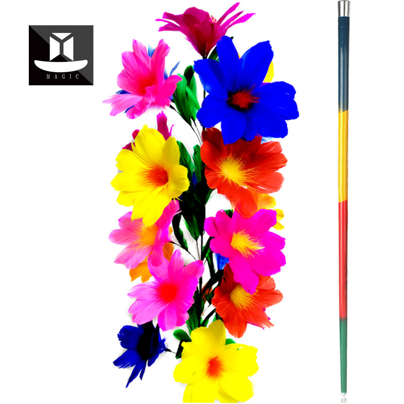 魔术道具 年会节日才艺表演钢缩棒变花钢制魔术棒变花舞台太阳花