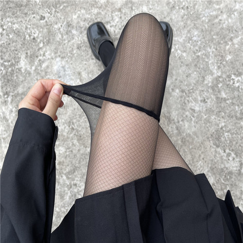 拼接黑丝袜女春秋薄款连裤袜性感