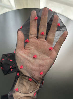 纯欲红色小爱心丝袜性感辣妹黑丝女波点黑色打底袜超薄高透连裤袜