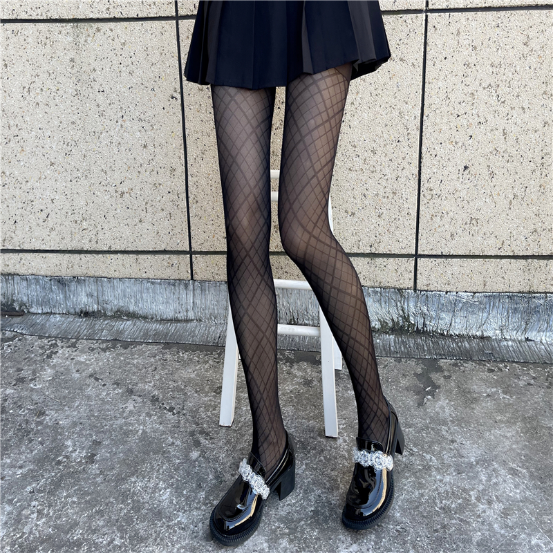 丝袜显瘦ins潮菱形网格连裤袜子