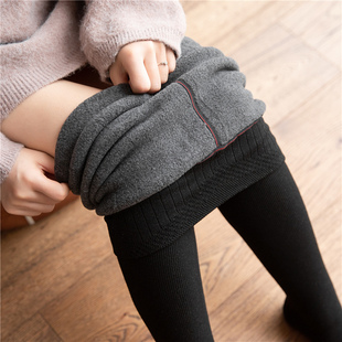 羊脂绒修身 女外穿显瘦 连体袜秋冬保暖加厚加绒高腰踩脚连脚打底裤