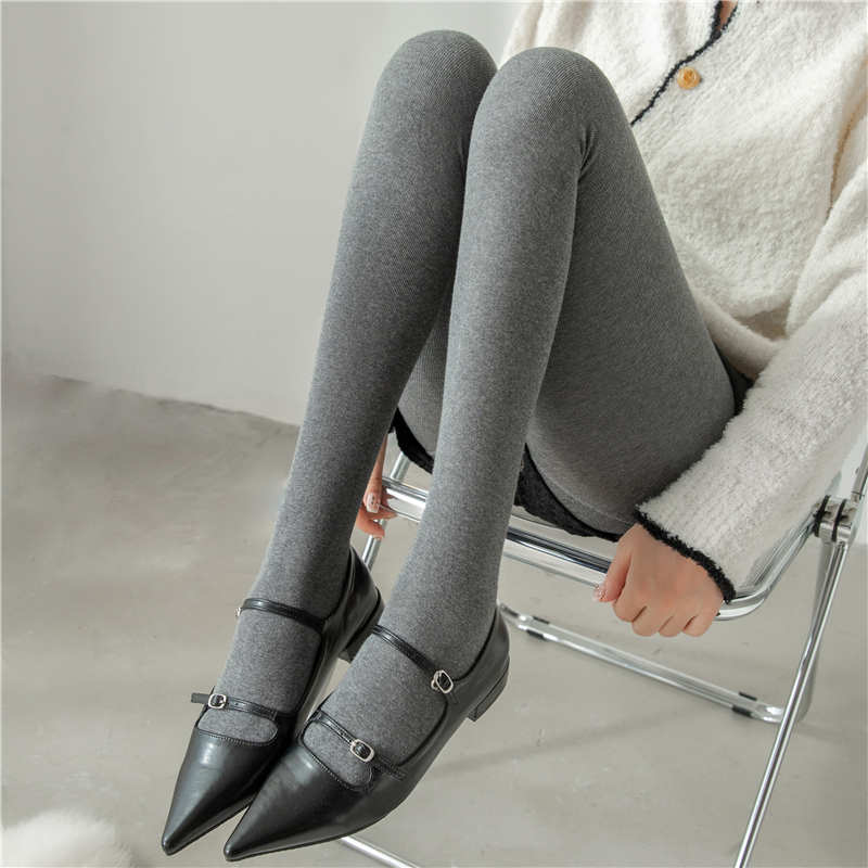 秋冬季加厚加绒保暖烟灰色连裤袜