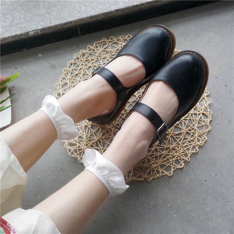 白色蕾丝花边袜子女洛丽塔lolita玻璃丝水晶中筒薄款短袜日系白丝