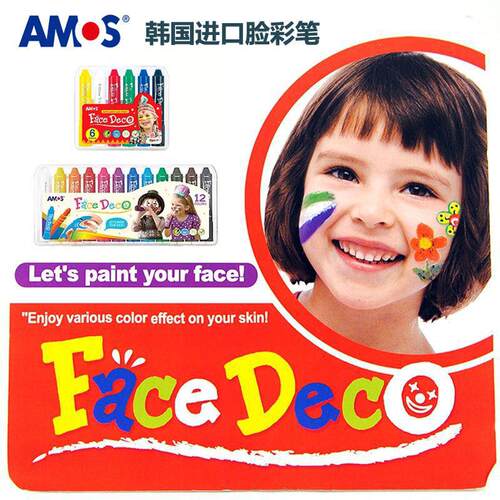 AMOS韩国进口脸彩蜡笔人体彩绘笔