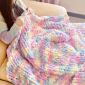 猫尾巴特粗冰条线手工diy编织彩虹毯子围巾冬季 被子盖毯坐垫毛线