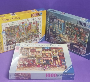 特价盒子小瑕疵睿思Ravensburger拼图1000片法国街道时代广场