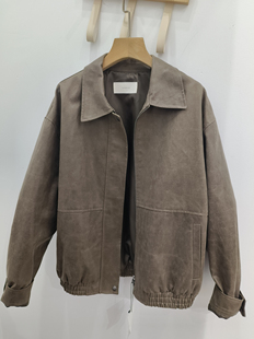 正品Ounce做旧款棕色女士皮衣