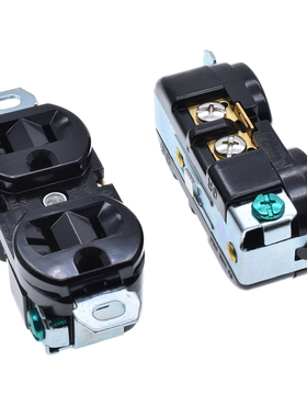 E-09台湾荣丰进口美标插座RONGFENG锁螺丝口固定带耳插座20A125V