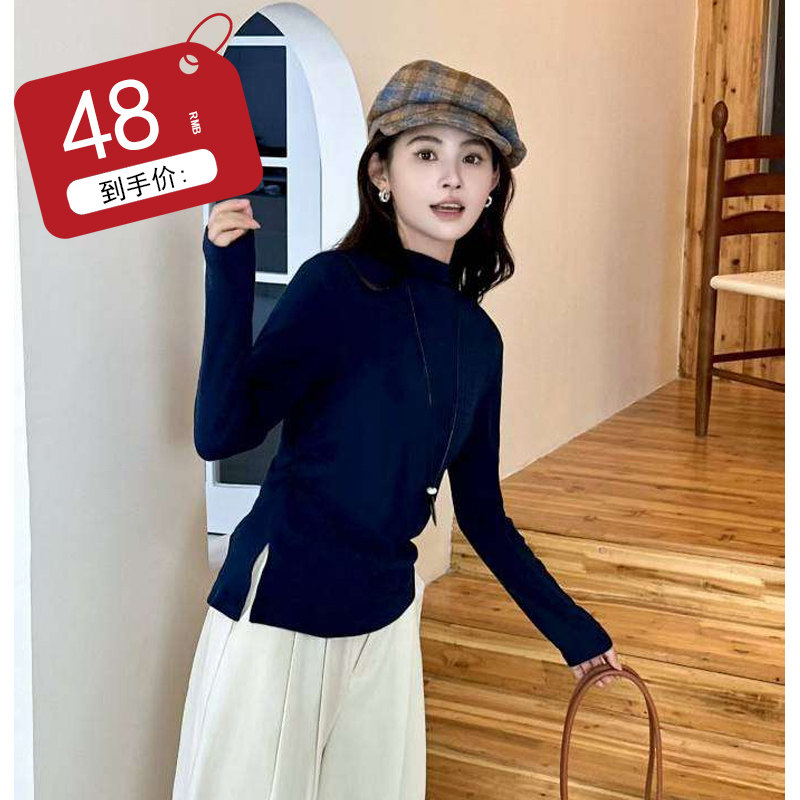 2025春季新款韩版时尚百搭显瘦长袖打底衫女修身显瘦内搭上衣