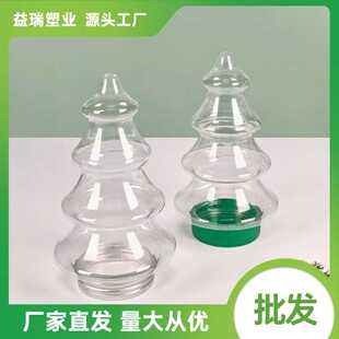圣诞树创意糖果瓶食品包装瓶礼品瓶许愿星星瓶PET塑料瓶63口430ml
