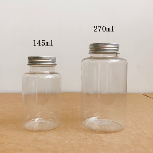 145ml 270ml铝盖塑料瓶 pet 圆形 果酱瓶 透明糖果罐 (LG145)