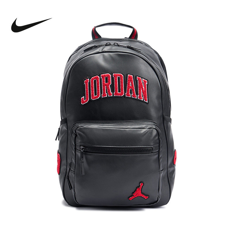 乔丹AJ防水皮面冬季新款双肩包