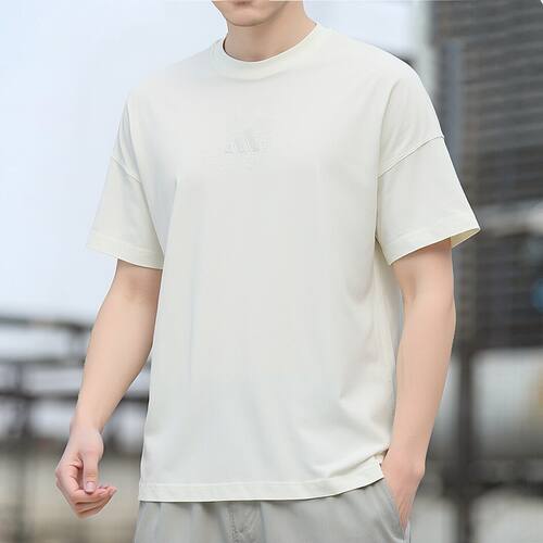 阿迪达斯短袖男装夏季新款篮球运动宽松半袖纯棉休闲T恤男JY8566