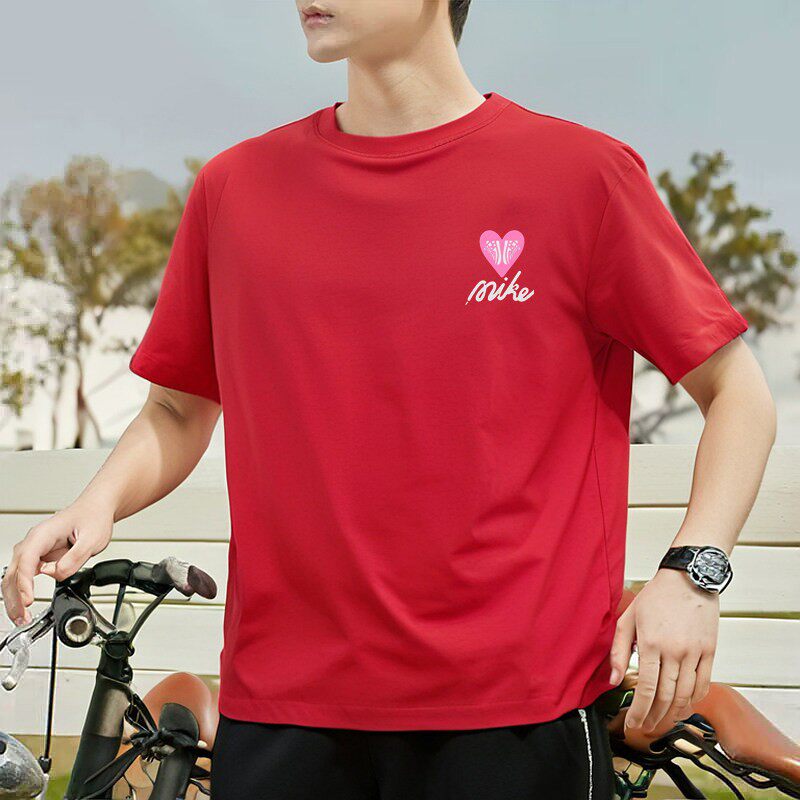 Nike耐克本命年红色T恤情侣装透气休闲宽松纯棉宽松透气运动短袖