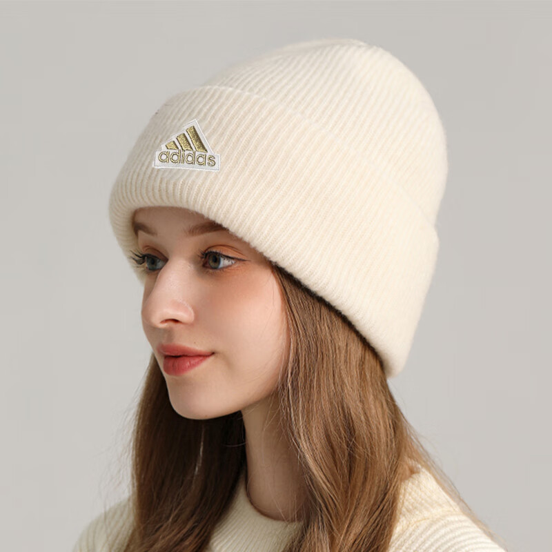 阿迪达斯针织保暖毛线帽假一罚十