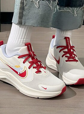 Nike耐克鞋子马年新款跑步鞋红色女鞋轻便运动鞋透气休闲鞋网面鞋