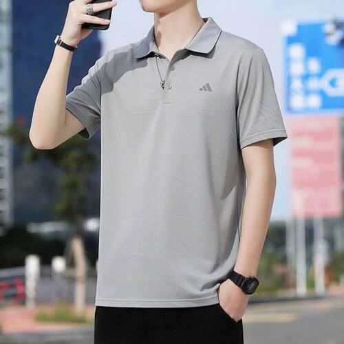 阿迪达斯男士冰丝透气速干polo衫