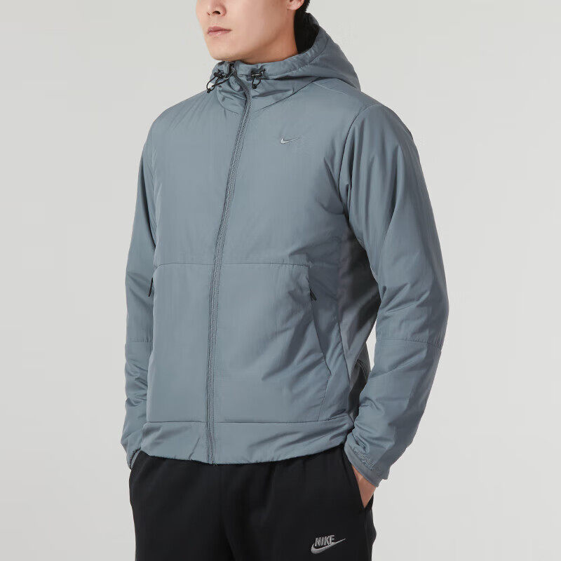 耐克外套男装春季运动服宽松舒适加厚保暖连帽夹克休闲防风衣棉服