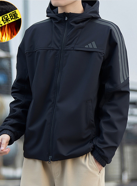 阿迪达斯加绒外套2025秋冬季新款运动服保暖连帽防风衣夹克KA1307