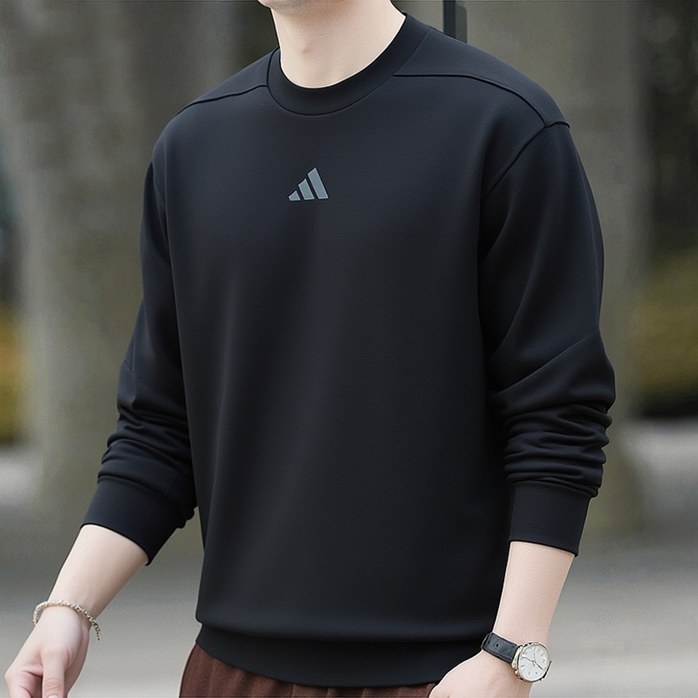 阿迪达斯长袖t恤男士宽松打底衫
