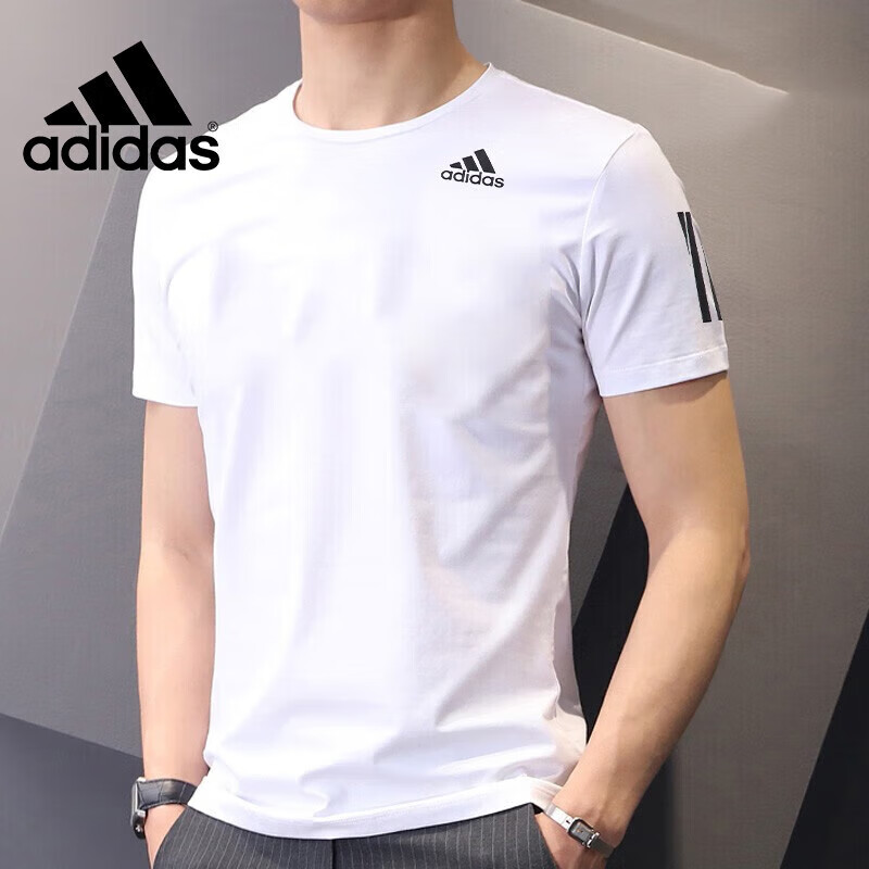 阿迪达斯短袖男夏新款速干健身衣训练骑行服透气冰丝跑步男士T恤