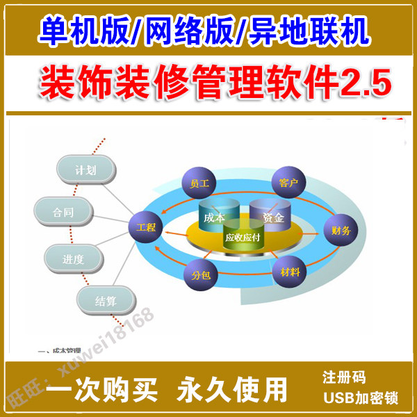 2025版装饰装修管理软件2.5  装修工程项目成本核算进度管理软件
