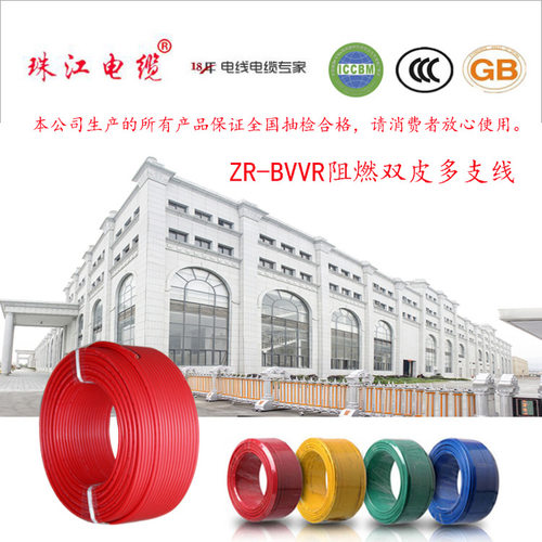 广东珠江汾江牌ZR BVVR纯铜双皮单支线1/1.5/2.5/4/6/10/16平方mm