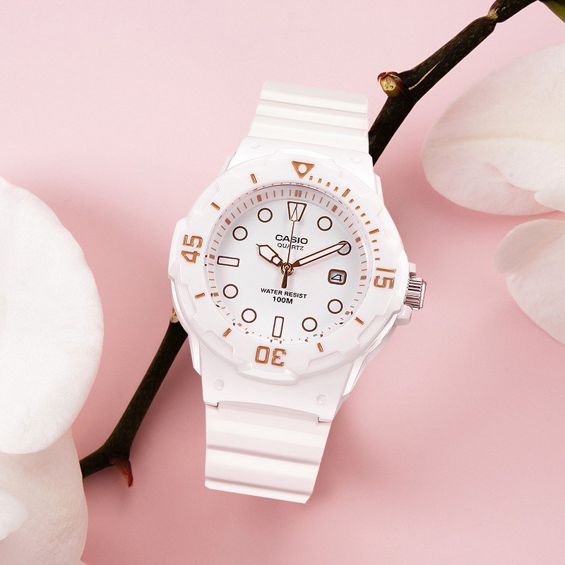 卡西欧casio手表女学生网红小白表彩色防水ins风表 lrw-200h-7e2
