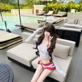 比基尼罩衫 长袖 游泳衣 小众可爱萝莉纯欲风小樱桃分体裙式 2025新款