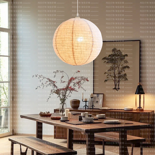 日式简约餐厅吊灯禅意新中式茶室民宿氛围灯可移位客厅卧室布艺灯