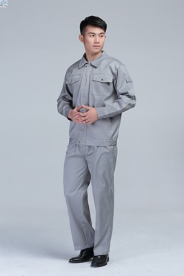 灰色工作服涤卡牢固夹克秋冬定制
