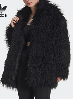 Adidas/阿迪达斯正品三叶草FUR JACKET 女子人造毛外套HG6678