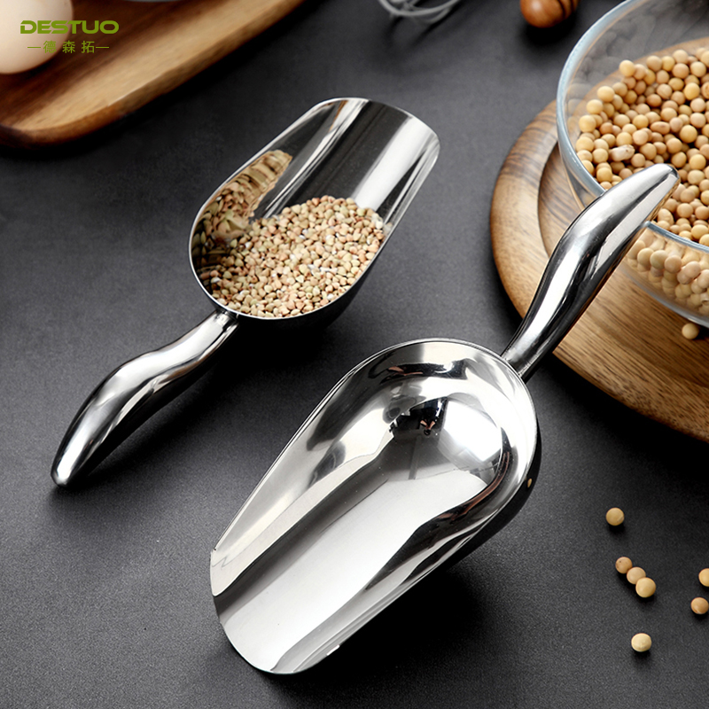 不锈钢园艺铲子挖沙土大容量料铲面粉铲冰铲家用米铲多用种花工具