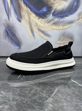 帕达索男鞋透气软底休闲乐福鞋2024新款一脚蹬舒适网面鞋240530