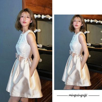 赵露思同款甜美公主小香风连衣裙女2025新款爆款独特漂亮绝美裙子