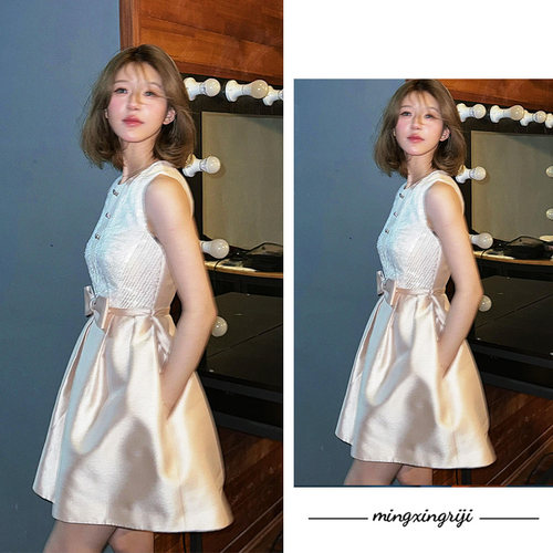 赵露思同款甜美公主小香风连衣裙女2025新款爆款独特漂亮绝美裙子