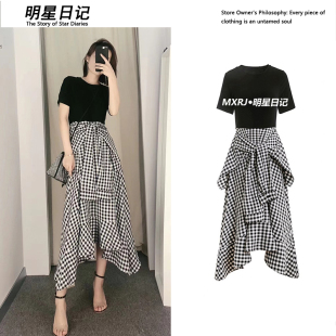 假两件格子连衣裙女收腰显瘦很仙 法式 气质小众夏 2026新款 自留款