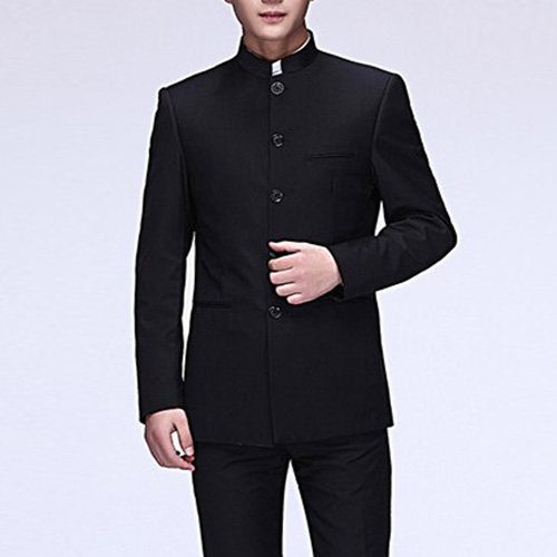 中山装套装男士青年时尚修身中华立领西装中式潮礼服中国风唐装男